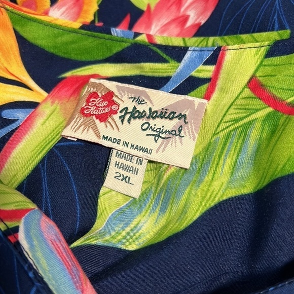 Hawaiian Original Navy Bird of Paradise Floral Midi Dress Size 2XL - Picture 5 of 6